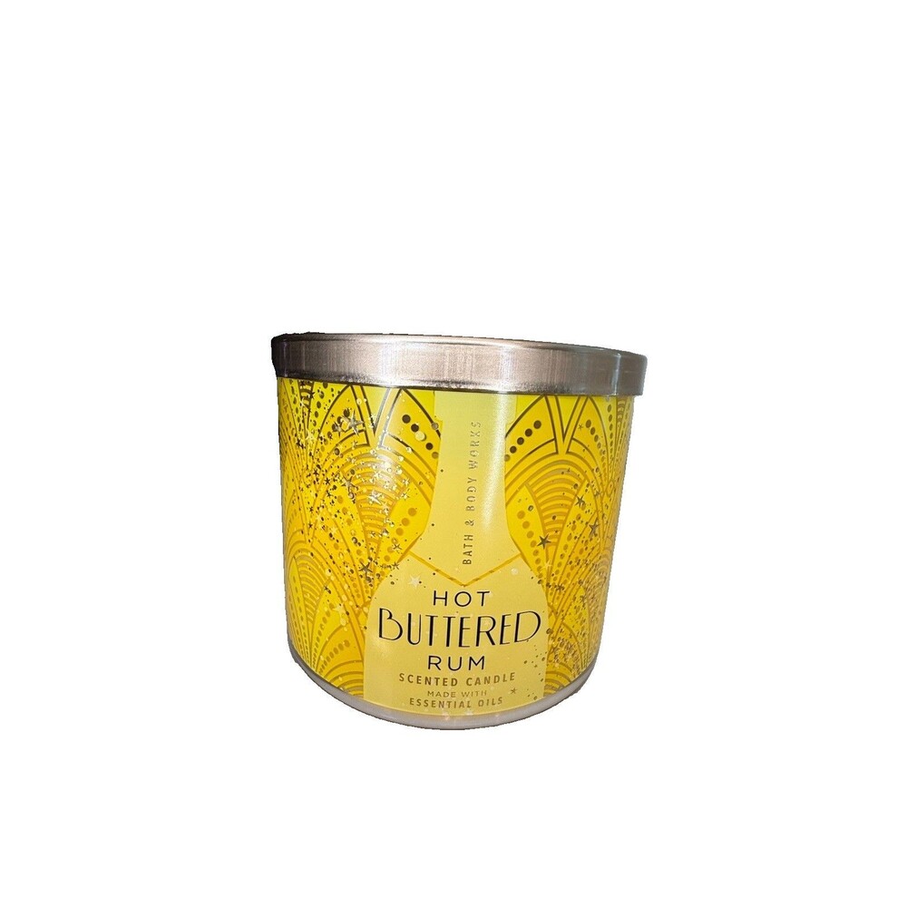 NEW Bath & Body Works Hot Buttered Rum 14.5 oz Three Wick Candle